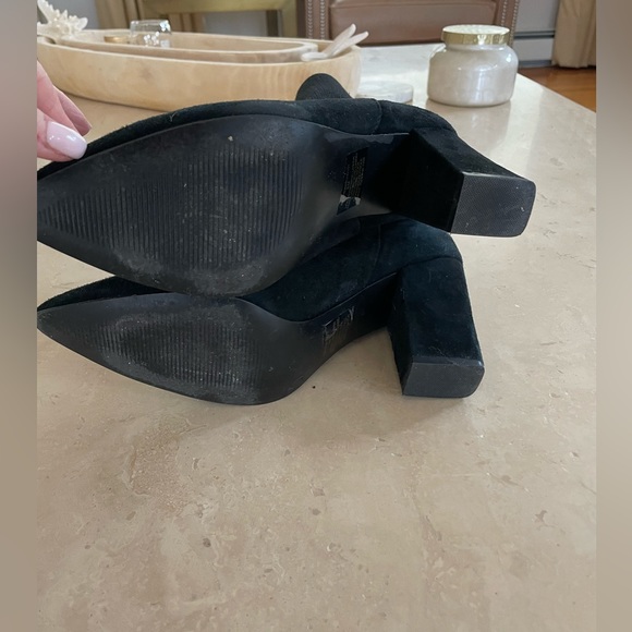 Steve Madden Richter Heel Ankle Black Suede Sock Booties Size 8M - Picture 10 of 16